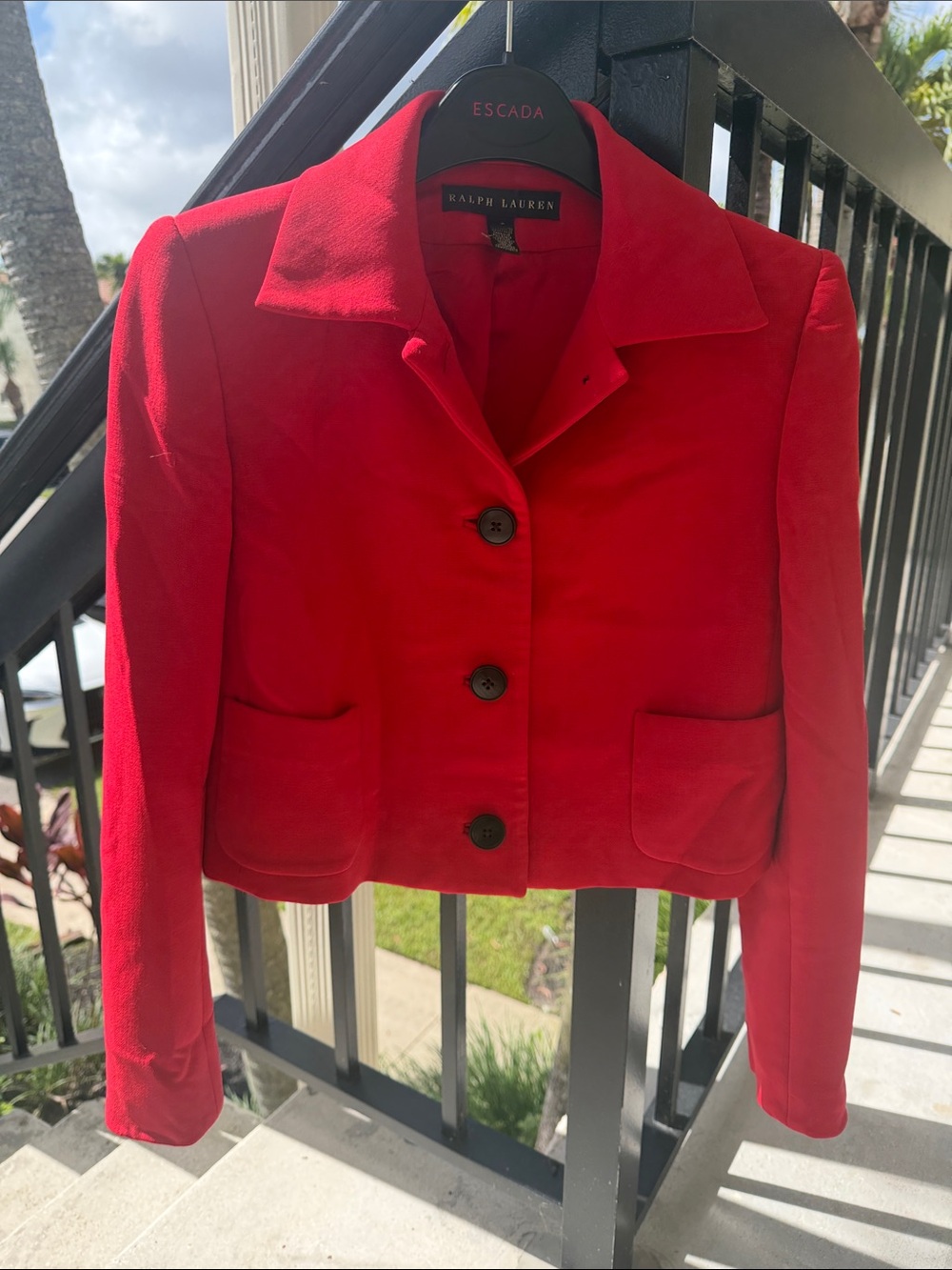 Ralph Lauren Black Label Vibrant Red Cropped Blazer
